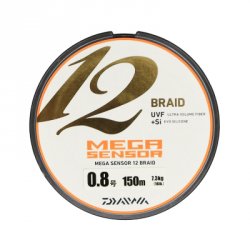 Шнур DAIWA Mega Sensor 12 Braid +Si 150м р-р 1,5, 0,205мм(Япония)