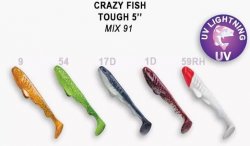 Виброхвост CRAZY FISH Tough 12,5см цв.M91 кальмар 5шт.(Гонконг)