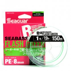 Шнур SEAGUAR PE 8 R18 Sea Bass цв.flash green 150м р-р 1,0, 0,165мм(Япония)