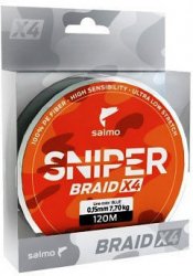 Шнур SALMO Sniper Braid цв.army green 120м 0,148мм(Китай)