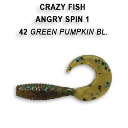 Твистер CRAZY FISH Angry Spin 1,0'' 2,5см цв.42 кальмар 8шт.(Гонконг)