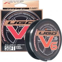 Леска YGK X-Braid UGO V6 Soft Fluorocarbon 100м р-р 1,0, 0,165мм(Япония)