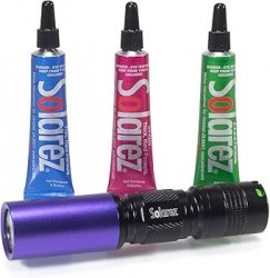 Фонарик+лак SOLAREZ Roadie Kit 3 pack Mini UVA FlashLight(США)
