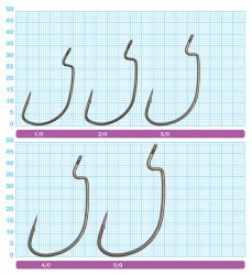 Крючки офсетные OWNER B-80 11680 №1/0 7шт.(Япония)