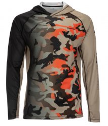 Термофутболка SIMMS SolarVent Hoody Pro LS цв.woodland camo flame р-р XL(Эль-Сальвадор)