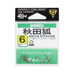 Крючки GAMAKATSU Akita Kitsune BRN №4 22шт.(Япония)