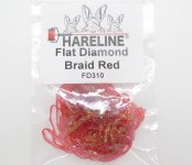 Тесьма HARELINE Flat Diamond Braid цв.red(США)