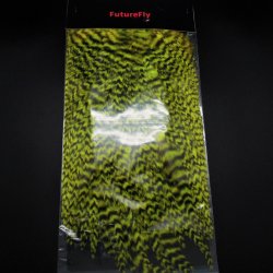 Седло петуха FUTURE FLY Freshwater Rooster Saddle Grizzly цв.fluo yellow chartreuse(Дания)