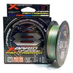 Шнур YGK X-Braid Upgrade X8 Pentagram цв.multicolor 200м р-р 0,4, 0,10мм(Япония)