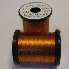 Шелк UNI Floss искусственный 15yds цв.golden brown(Германия)