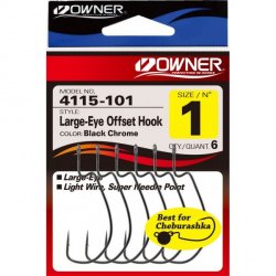 Крючки офсетные OWNER 4115 №4 6шт.(Япония)