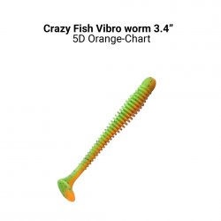 Виброхвост CRAZY FISH Vibro Worm Float 3,4'' 8,5см цв.5d кальмар 5шт.(Гонконг)