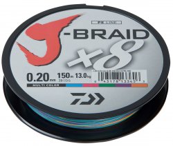 Шнур DAIWA J-Braid X8 цв.multicolor 150м 0,18мм(Япония)
